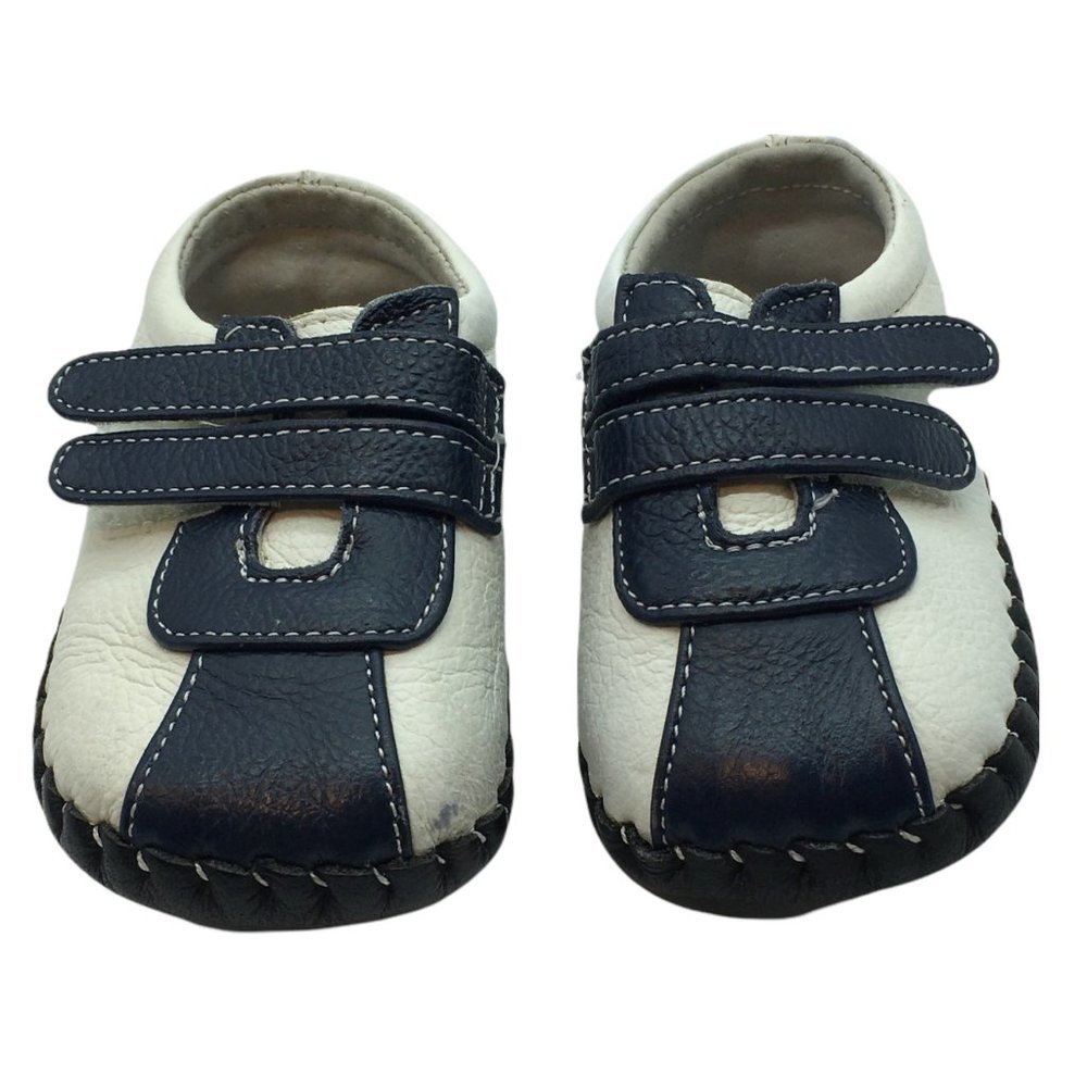 pediped moccasins‎ leather baby shoes Size 6-12 months blue white